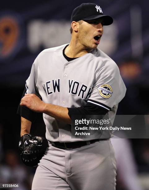 New York Yankees starting pitcher Andy Pettitte goes 6-1/2 innings and allows just one run, quieting Metrodome crowd.