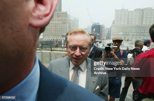 Developer Larry Silverstein at Ground Zero, on the day after his architect and Daniel Libeskind reached an agreement, after months of bickering, to...