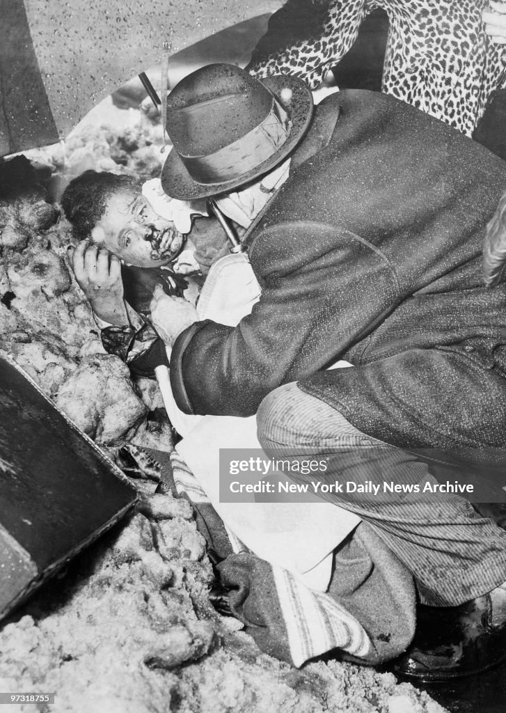Stephen Baltz, 11, of Wilmette, IL, receives aid at Seventh