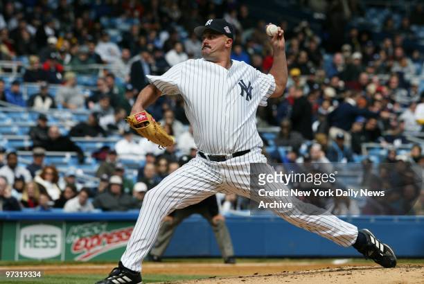 New York Yankees' starting pitcher David Wells pitches a 2-0 shutout against the Minnesota Twins at Yankee Stadium.