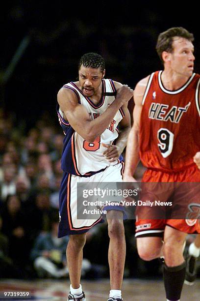 New York Knicks' Latrell Sprewell in action against the Miami Heat at Madison Square Garden.