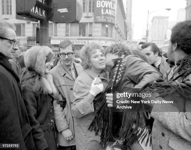 Michael James Brody Jr. Walks along through Times Square greeting people, while hopefuls wait outside his Scarsdale home.