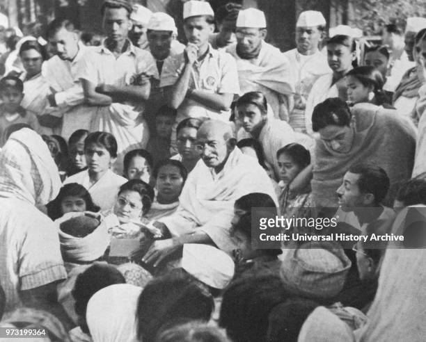 Mohandas Karamchand Gandhi. Touring India during the partition riots following Independence 1947. Gandhi . Was the preeminent leader of the Indian...