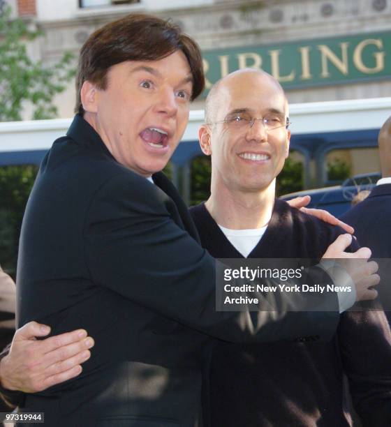 Mike Myers and Jeffrey Katzenberg arrive at the Chelsea West Cinemas for a special screening of the movie "Shrek the Third." Myers stars in the...