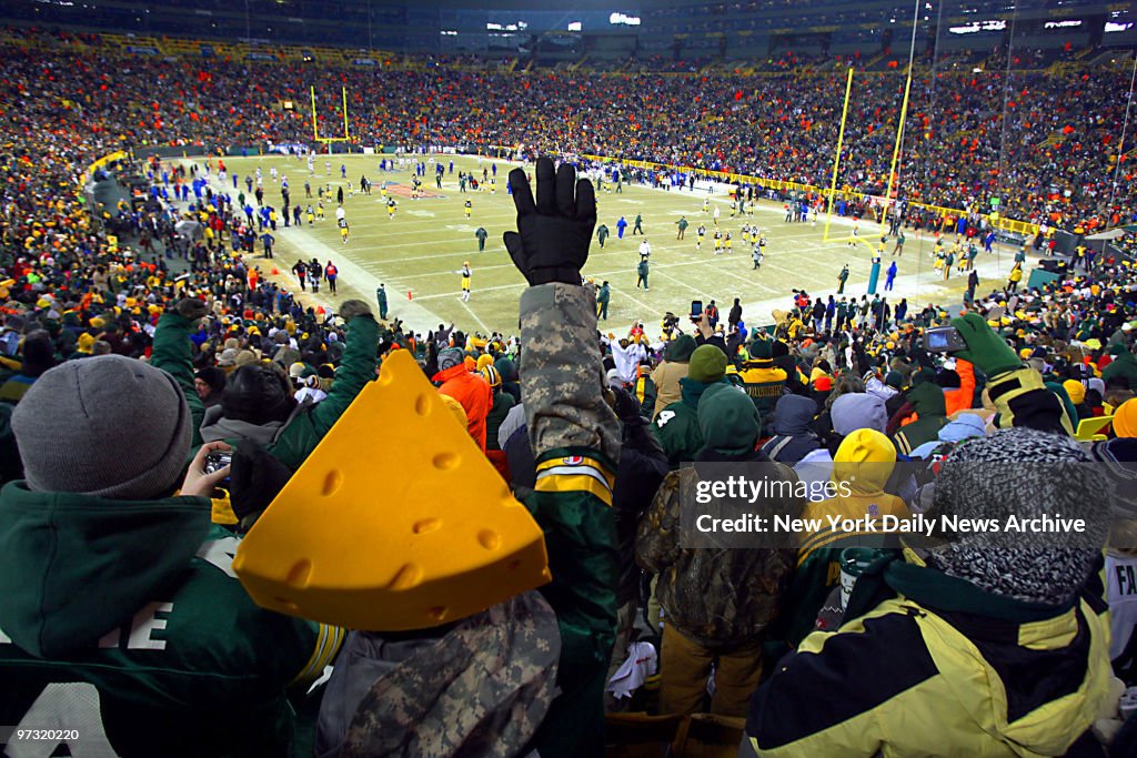 Green Bay Packers fans, also known as Cheeseheads, pack Lamb