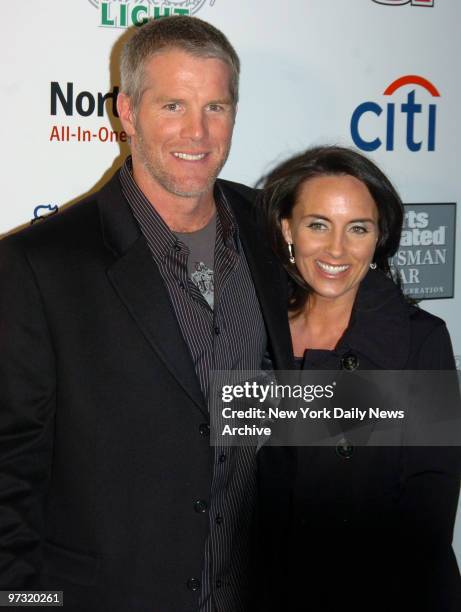 Green Bay Packers' quarterback Brett Favre is joined by wife Diana at Skylight Studios where Sports Illustrated magazine honored him as their 2007...