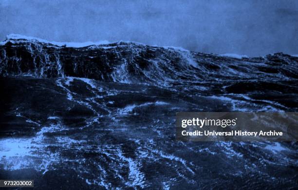 Hurricane at sea. South of Cape Horn. Approx. 1920 by Graf Larisch.