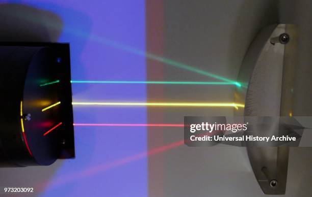 Three parallel beams of light are reflected off a convex mirrored surface: Reflection is the change in direction of a wave front at an interface...
