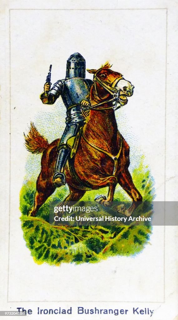 London Cigarette Card Company card 1924 depicting: Edward 'Ned' Kelly (December 1854 - 11 November 1880) was an Australian bushranger of Irish descent