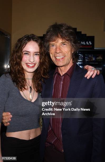 Mick Jagger and his daughter, Elizabeth, are on hand at the Beekman Theatre for the New York premiere of the movie "Enigma," benefiting both the...