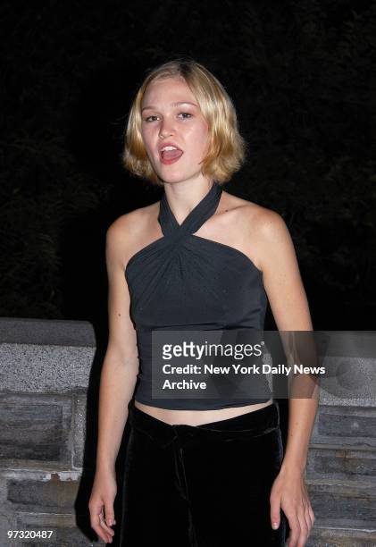 Julia Stiles is on hand at an opening-night party in Belvedere Castle in Central Park for the Delacorte Theater production of Shakespeare's "Twelfth...