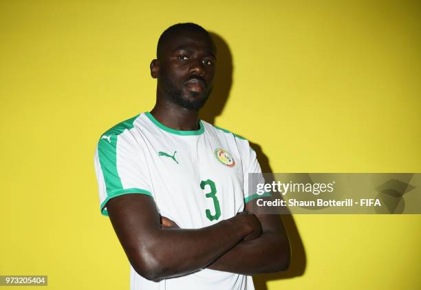 Kalidou Koulibaly of Senegal poses for a portrait during the official FIFA World Cup 2018 portrait session at the team hotel on June 13, 2018 in...