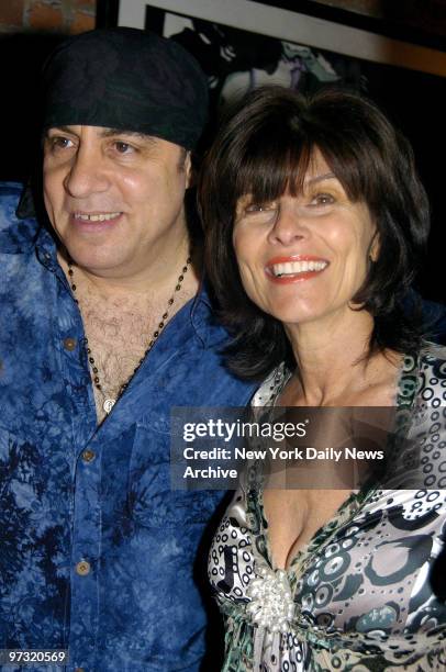 Steven Van Zandt gets together with his sister-in-law, Adrienne Barbeau, during an after-party at Garage restaurant in Greenwich Village following...