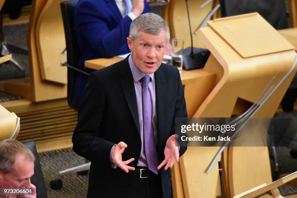 Scottish Liberal Democrat Willie Rennie leads a Liberal Democrat debate in the Scottish Parliament on Finance, which concentrated on the...