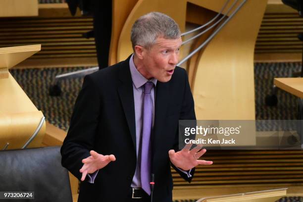 Scottish Liberal Democrat Willie Rennie leads a Liberal Democrat debate in the Scottish Parliament on Finance, which concentrated on the...