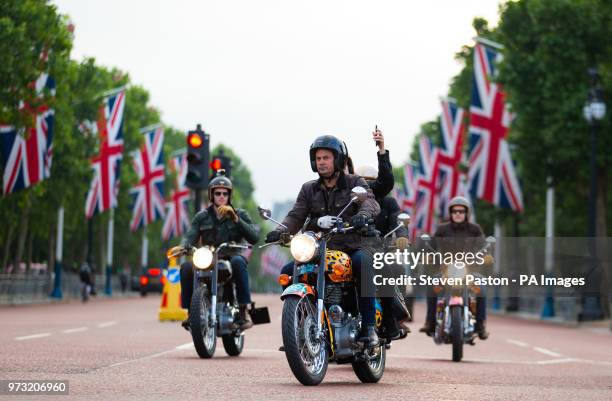 Customised Royal Enfield bike as part of Elephant family's 'Concours dâÃ©lÃ©phantâ parade down The Mall during the photocall in London. PRESS...