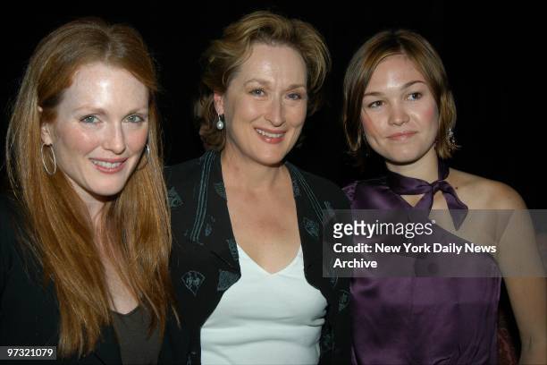Julianne Moore, Meryl Streep and Julia Stiles are at club Plaid for Glamour magazine's "Equality Now" benefit.