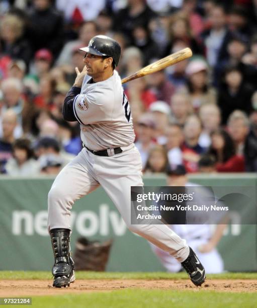 New York Yankees vs Boston Red Sox. Game 2. Yankees Jorge Posada solo homer.