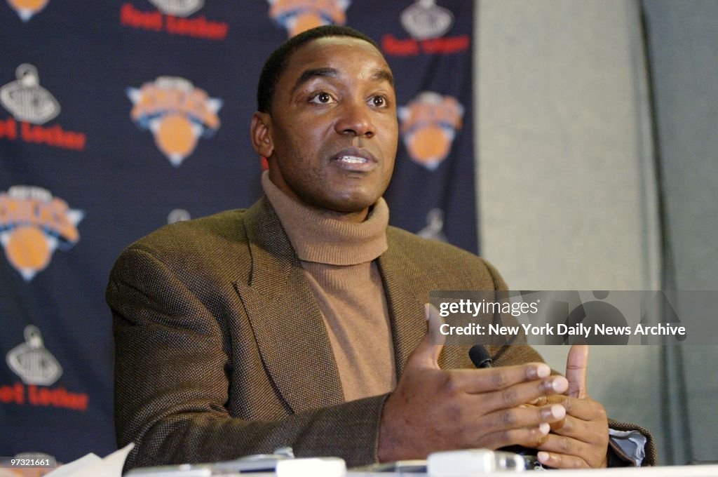 New York Knicks' President Isiah Thomas announces the firing