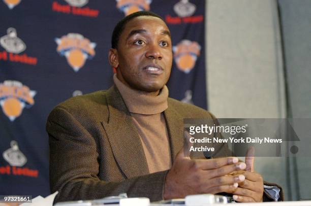 New York Knicks' President Isiah Thomas announces the firing of head coach Don Chaney and two of his top assistants and the hiring of Lenny Wilkens...