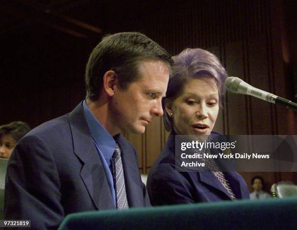 Michael J. Fox and Mary Tyler Moore prepare to testify at a Capitol hearing. They urged lawmakers to release federal funds for embryonic stem cell...