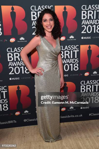 Nominee for Female Artist of the Year, Beatrice Rana attends the 2018 Classic BRIT Awards held at Royal Albert Hall on June 13, 2018 in London,...