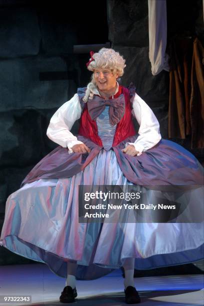 Underneath the wig and dress is Liam Neeson, this week's mystery guest star in the comedy "The Play What I Wrote" at the Lyceum Theatre.