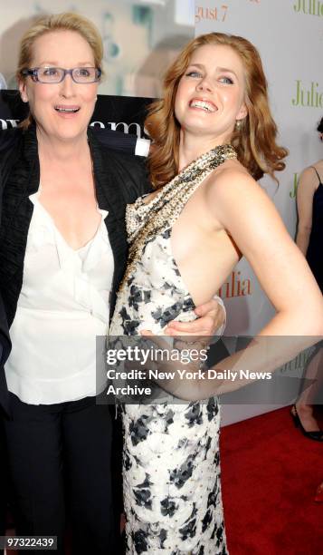 Meryl Streep and Amy Adams at the Premiere of Columbia Pictures "Julia & Julie" held at the Ziegfeld Theater