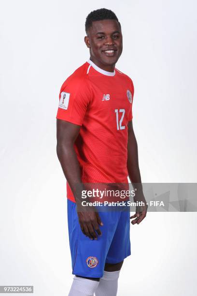 Joel Campbell of Costa Rica poses for a portrait during the official FIFA World Cup 2018 portrait session at the Hilton Saint Petersburg ExpoForum on...