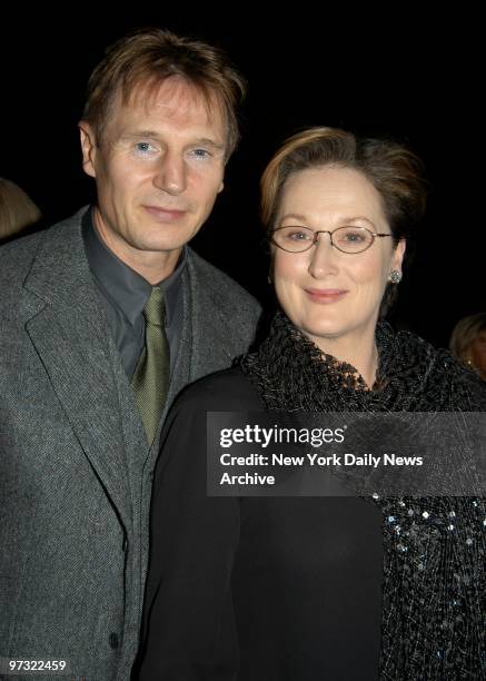 Meryl Streep and Liam Neeson attend the Actors' Fund of America's "Razzle Dazzle " Gala at Cipriani's. Streep received the Funds' Lee Strasberg...