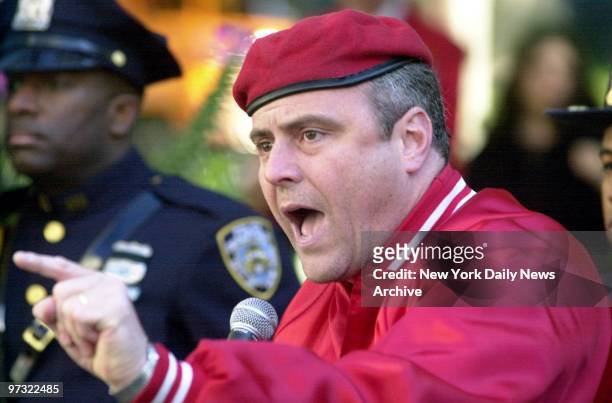 Guardian Angel and talk show host Curtis Sliwa, gives a controversial speech slamming critics of the Navy's use of Vieques for bomb testing and those...
