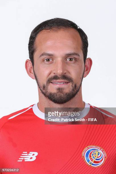 Marco Urena of Costa Rica poses for a portrait during the official FIFA World Cup 2018 portrait session at the Hilton Saint Petersburg ExpoForum on...