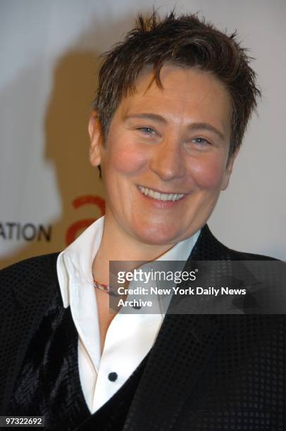 K.d.lang at "An Enduring Vision" Sixth Annual Benefit " for the Elton John Aids Foundation held in the Waldorf Astoria Hotel