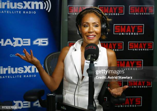 Actress Jada Pinkett Smith visits 'Sway in the Morning' hosted by SiriusXM's Sway Calloway on Eminem's Shade 45 channel at the SiriusXM Studios on...