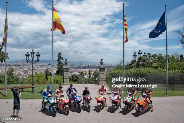 Alex Rins of Spain and Team Suzuki ECSTAR, Dani Pedrosa of Spain and Repsol Honda Team, Maverick Vinales of Spain and Movistar Yamaha MotoGP,...