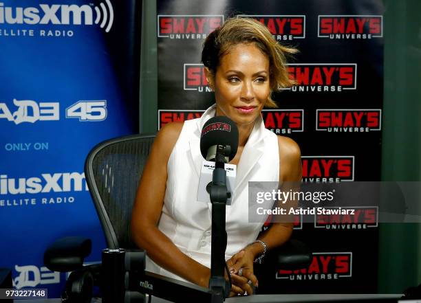 Actress Jada Pinkett Smith visits 'Sway in the Morning' hosted by SiriusXM's Sway Calloway on Eminem's Shade 45 channel at the SiriusXM Studios on...