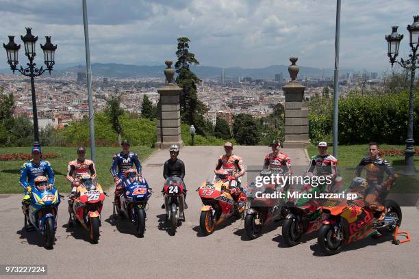 Alex Rins of Spain and Team Suzuki ECSTAR, Dani Pedrosa of Spain and Repsol Honda Team, Maverick Vinales of Spain and Movistar Yamaha MotoGP,...