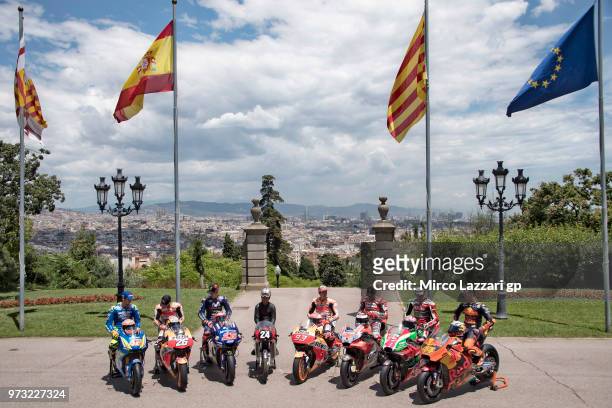 Alex Rins of Spain and Team Suzuki ECSTAR, Dani Pedrosa of Spain and Repsol Honda Team, Maverick Vinales of Spain and Movistar Yamaha MotoGP,...