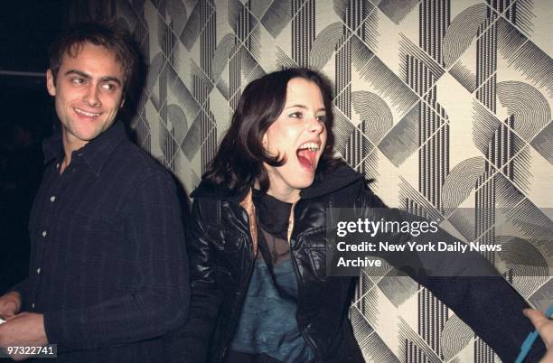 Stuart Townsend and Parker Posey arrive at the Rainbow room for the 63rd annual New York Film Critics Circle Awards.