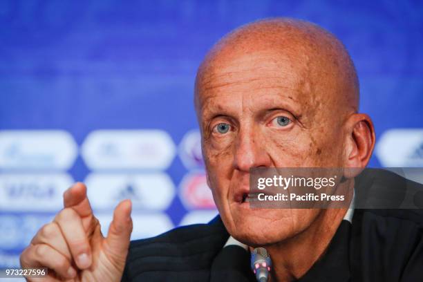 Pierluigi Colina, chair of the FIFA referee committee during press conference to talk about the VAR the new technology of FIFA to assist the referees...