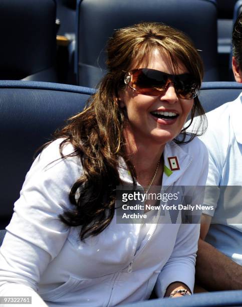New York Yankees vs. Tampa Bay Rays at Yankee Stadium. Sarah Palin attends game and sits behind home plate.