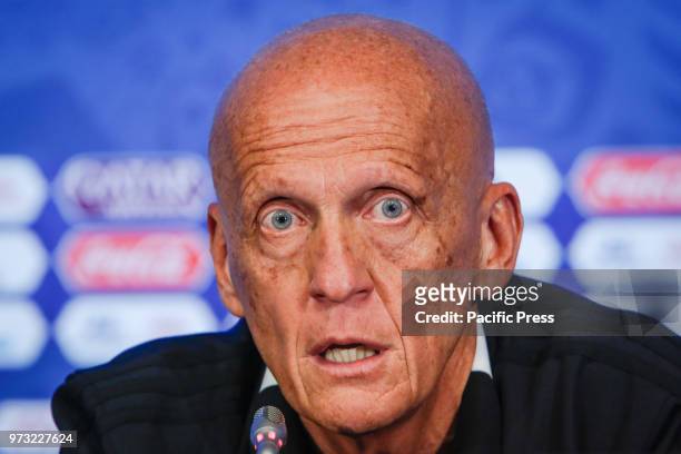 Pierluigi Colina, chair of the FIFA referee committee during press conference to talk about the VAR the new technology of FIFA to assist the referees...