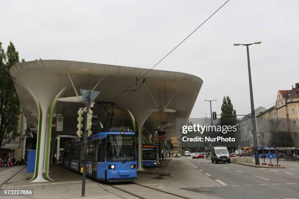 The driver's union Ver.di announced some warn strikes for thursday, in Munich, Germany, on June 13, 2018. The busses, trams, subway trains of the MVG...