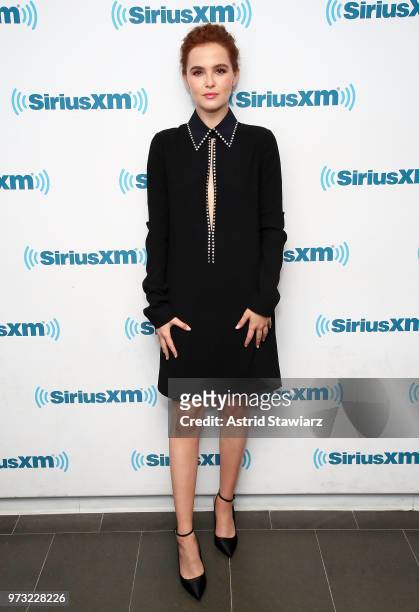 Actress Zoey Deutch visits the SiriusXM Studios on June 13, 2018 in New York City.