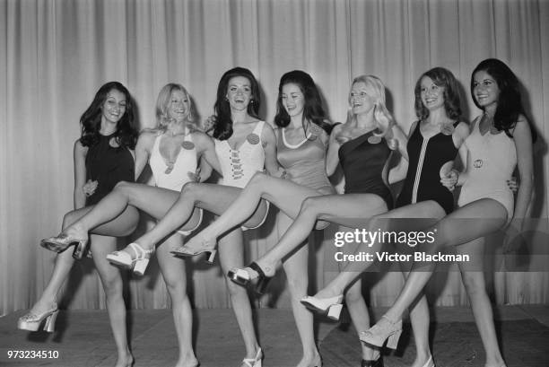 Beauty queens, contestants at the 22nd edition of the Miss World pageant: Anita Marques , Stephanie Elizabeth Reinecke , Jennifer Mary McAdam , Lynda...