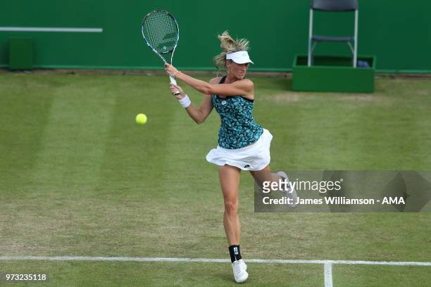 Denisa Allertova of Czech Republic during Day Five of the Nature Valley open at Nottingham Tennis Centre on June 13, 2018 in Nottingham, England.
