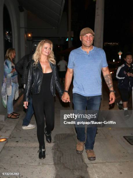 Randy Couture and Mindy Robinson are seen on June 12, 2018 in Los Angeles, California.