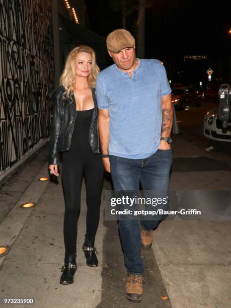 Randy Couture and Mindy Robinson are seen on June 12, 2018 in Los Angeles, California.