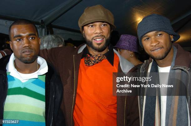 Kanye West, Common and Usher get together at the Ziegfeld Theatre on W. 54th St. For the world premiere of the documentary concert film "Fade to...