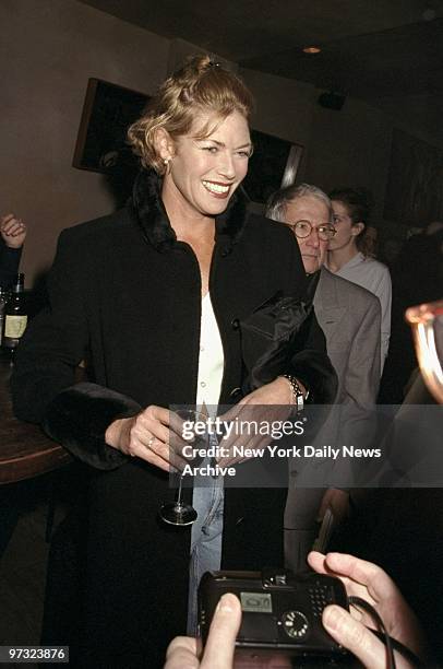 Kelly McGillis attending opening night party for the play "The Beauty Queen of Leenane" at the Man Ray restaurant.